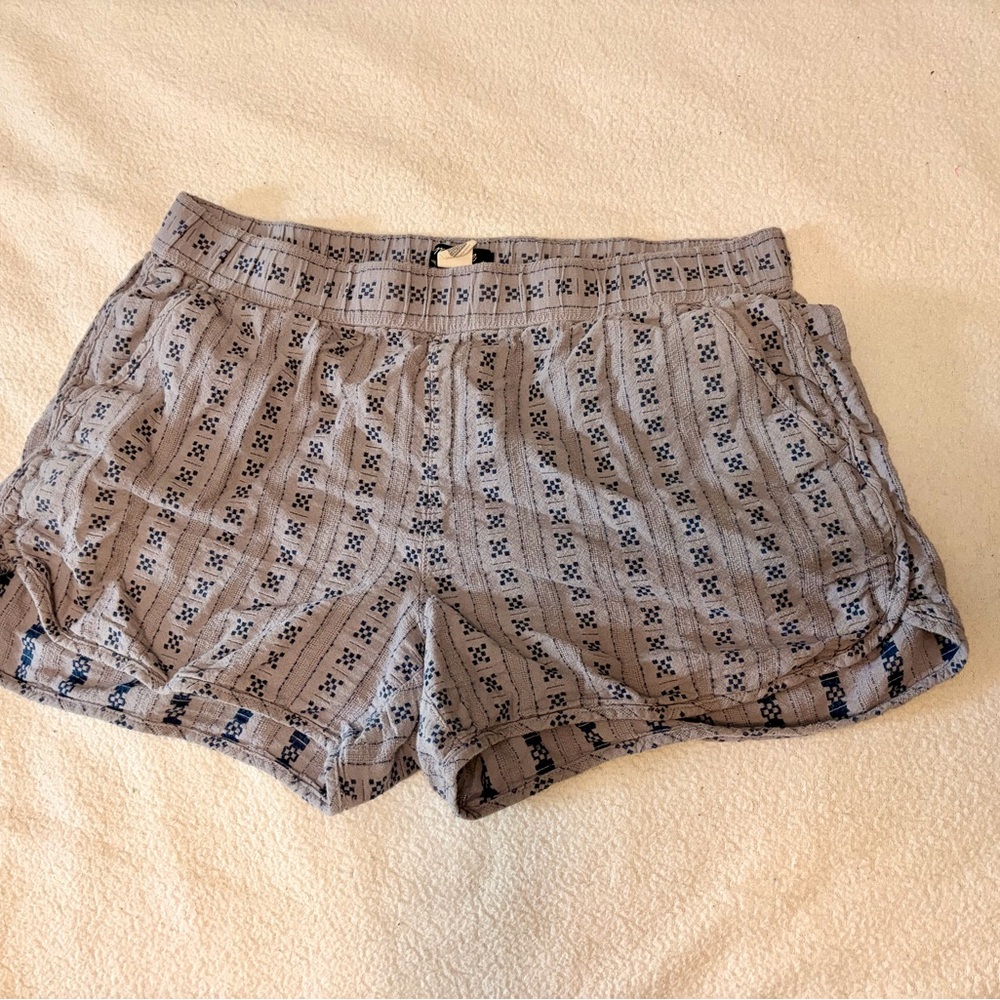 Madewell Casual Patterned Dusty Blue Knit Shorts
